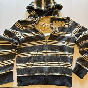 Y2K Hollister Co. Striped Full-Zip Hoodie Jacket - Men's XL